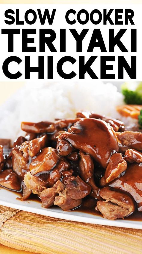 Chicken Teriyaki Recipe Crockpot, Instant Pots, Teriyaki Chicken Recipe, Teriyaki Chicken Crock Pot, Rustic Wreaths, Crockpot Chicken Thighs, Chicken Breast Crockpot Recipes, Easy Teriyaki Chicken, Slow Cooker Teriyaki Chicken