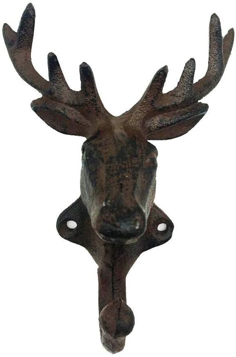 Amazon.com: Grace Home Cast Iron Rustic Design Wall Hanger Vintage Design Hooks Keys Towels Hook Metal Wall Mounted Heavy Duty Decorative Gift Idea: Home Improvement Nautical Towel Holder, French Country Wall Decor, Cast Iron Hooks, Hanger Decor, Wall Mounted Hooks, Decorative Wall Hooks, Deer Wall, Vintage Deer, Coat Rack Wall