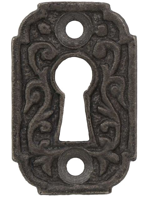 Joplin Cast-Iron Keyhole Cover | House of Antique Hardware Back Plates, Natural Accessories, Rustic Hardware, Architecture Design Drawing, Vintage Jewelry Art, Scroll Pattern, Decorating Themes, Keys Art, Antique Iron