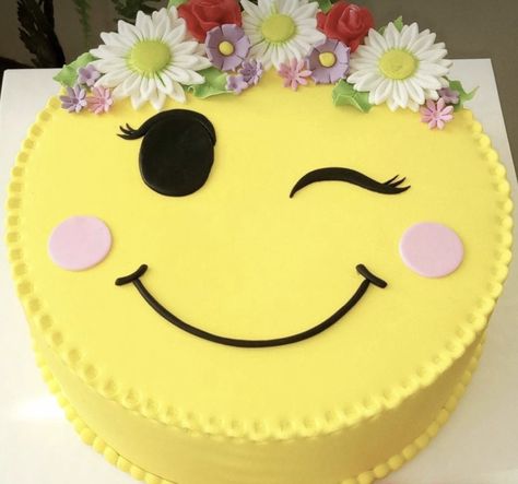 Groovy Sheet Cake, Groovy Cake Ideas, Groovy Birthday Cake, Smile Cake, Cowgirl Cakes, Bento Cakes, Pretty Desserts, Birthday Cakes For Women, Pretty Dessert