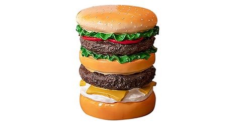 Giant Hamburger, Giant Ice Cream, Giant Food, Small Stool, Juicy Tomatoes, Low Stool, Resin Material, Salmon Burgers, Cheeseburger