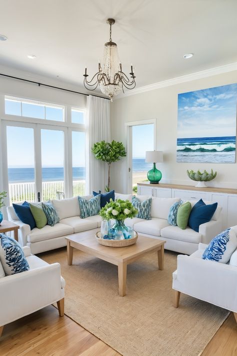 24 Stunning Beach House Living Room Ideas You’ll Want to Steal! – Cabin Nook Beach House Living Room Ideas, Boho Beach Living Room, House Living Room Ideas, Luxurious Beach House, Cozy Beach Cottage, L Shaped Living Room, Beach Living Room, Beach House Living Room, Beach Furniture