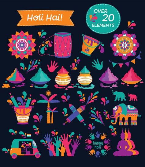 Holi Illustration, Dark Illustration, Holi Photo, Indigenous Australian Art, Hipster Art, Art Village, Hippie Painting, Flat Icons, Australian Art