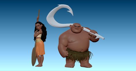 Chad Stubblefield - Moana and Maui Concept Moana Concept Art, Moana And Maui, Maui Moana, Gorilla Mask, Disney Concept Art, Disney Moana, Disney Films, Character Modeling, Moana