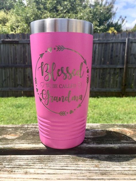 20 oz Engraved Blessed Grandma Tumbler Grandmom Tumblers | Etsy Grandma Tumbler, Cups Ideas, Blessed Grandma, Epoxy Cups, Cricut Svgs, Engraved Tumblers, Monogram Vinyl Decal, Glitter Tumbler Cups, Laser Ideas