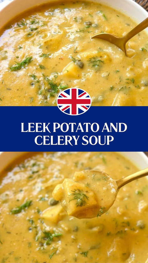 Leek Potato And Celery Soup​ Celery And Potato Soup Recipes, Vegetable Soup With Leeks, Celery And Leek Soup, Potato Celery Soup, Leek Potato Soup Recipe, Leek Recipes Soup, Potatoe Leek Soup Recipe, Leek Soup Recipes, Leek Recipes Side Dishes