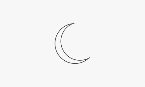 lsimple line icon crescent moon isolated on white background. Crescent Moon Drawing Aesthetic, Moon Simple Drawing, Moon Tattoo Outline, Fineline Moon Tattoo, White Moon Tattoo, Moon Drawing Simple, Moon Line Drawing, Crescent Moon Outline, Crescent Moon Drawing