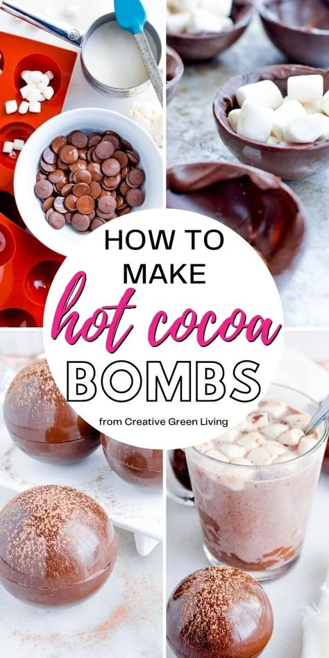 Step-by-Step tutorial for how to make your own hot chocolate bombs with marshmallows and other flavors or fillings. These DIY hot cocoa bombs are gluten free and the perfect gift idea for Christmas. Diy Hot Cocoa, Diy Hot Chocolate, Hot Chocolate Gifts, Bombe Recipe, Christmas Hot Chocolate, Homemade Hot Chocolate, Butterscotch Chips, Chocolate Caliente, Hot Chocolate Bars