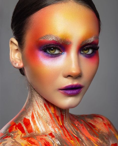 Extreme Beauty Sunday 🔥 Mua @masik_ss  Model @vladakhudzinskaya  Photographer @samoilenko_slava  Inspiration by @julia_voron Makeup By Age, Creative Eyeliner, Fashion Editorial Makeup, Extreme Beauty, Extreme Makeup, Mehron Makeup, Extreme Fashion, Bold Makeup Looks, Metallic Powder