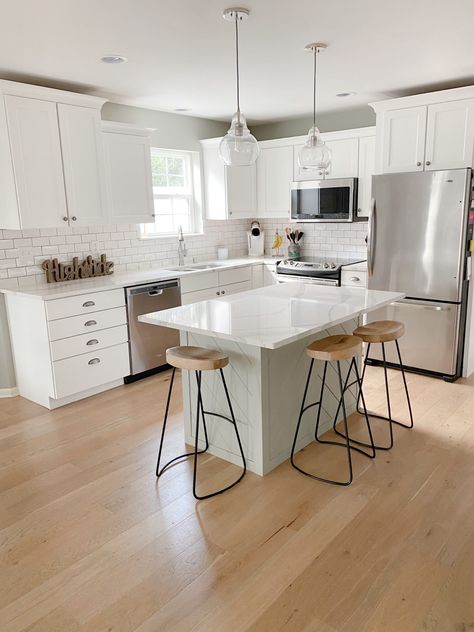 The Best Cabinet Paint Colors With GE Cafe White Appliances - Kylie M Interiors Ge Cafe White Appliances, Best Cabinet Paint Colors, Sherwin Williams Pure White, Best Cabinet Paint, Ge Cafe, Kylie M Interiors, Small White Kitchens, Cabinet Paint, Cabinet Paint Colors