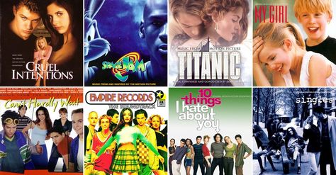 90s Family Movies, Movies From The 90s, Titanic Music, Movies Romantic, Top Korean Dramas, 1990s Movies, 90s Films, Empire Records, Cruel Intentions