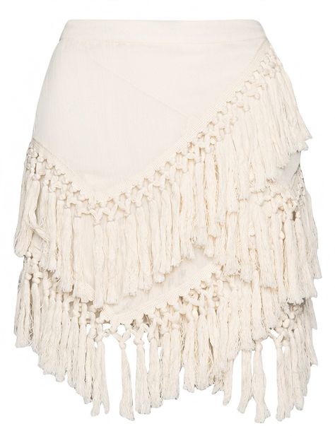 Tassel Skirt - Fringe Skirts - Ivory Mini Skirt - $58 Knotted Skirt, Knot Skirt, Pixie Market, Tassel Skirt, Feather Skirt, Macrame Dress, Cream Skirt, Trendy Skirts, Fringe Skirt