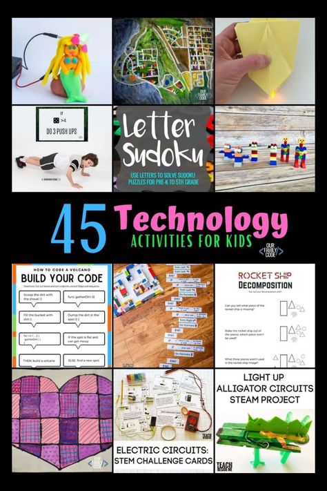 Science And Technology Activities For Preschoolers, Technology Activities For Kids, Preschool Technology, Computer Science Projects, Computer Science Lessons, Unplugged Coding Activities, Technology Activities, Steam Lab, Technology Devices