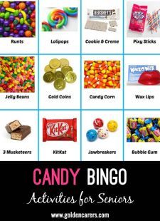 Candy Bingo: Candy Bingo Candy Bingo Free Printable, Wax Lips, Pixie Sticks, Bingo Night, Free Printable Cards, Diy Activities, Free Activities, Nursing Home, Jelly Beans