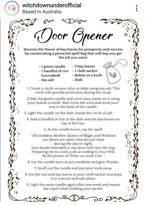 Open Door Spell, Door Opener Spell, Road Opener Prayer, Road Opener Spell Jar, Road Opening Spell, Road Opener Herbs, Witchy Cabinet, Spell Bags, Road Opener Spell