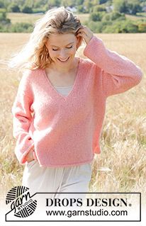 Free Ladies Knitting Patterns, Free Jumper Patterns For Women, Free Knitting Patterns For Women, Drops Baby, Crochet Jumper, Basic Cardigan, I Cord, Free Knitting Patterns, Drop Design