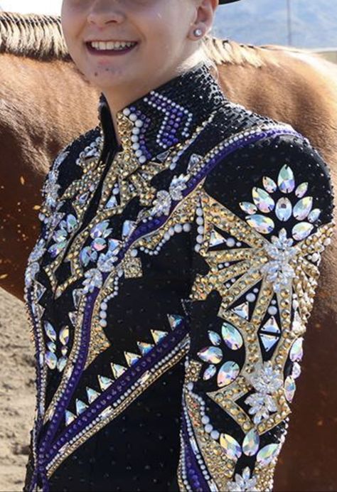 Reining Outfits, Western Pleasure Outfit, Rhinestone Clothing, Showmanship Jacket, Western Show Clothes, Horse Shirts, Riding Outfits, Western Show Shirts, Rhinestone Outfit