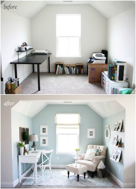 Organized Home Office, Feminine Home Office, Feminine Home, Feminine Home Offices, Farmhouse Office, Cozy Office, Cozy Home Office, Small Home Offices, Decorating Farmhouse