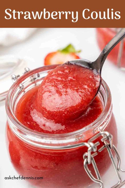 My easy Strawberry Coulis recipe takes minutes to make and only uses three simple ingredients. This luscious simple strawberry sauce is the perfect topping for cakes, cheesecake, ice cream, crepes, waffles, and pancakes, or just about thing you want to add the sweet fresh flavor of strawberries to. Strawberry Coulis Recipe, Easy Panna Cotta Recipe, Cream Crepes, Strawberry Coulis, Coulis Recipe, Stuffed Shrimp, Restaurant Style Recipes, Strawberry Flavor, Strawberry Sauce