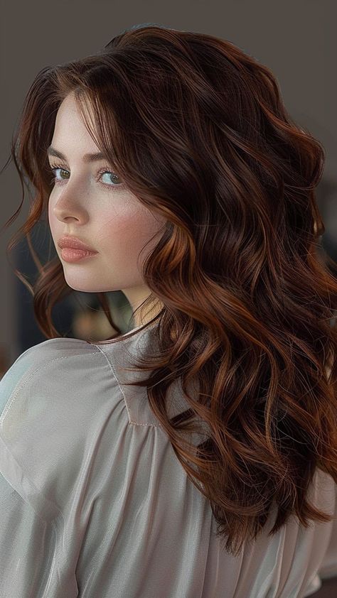 25 Dark Brown Hair Color Ideas to Bring Out Your Inner Radiance Dark Brown Auburn Hair With Highlights, Short Brown Hair Auburn Highlights, Hair Color Ideas For White Hair, Cool Toned Auburn Hair, Chestnut Auburn Hair, Chocolate Copper Hair Color, Dark Auburn Brown Hair, Dark Brown Auburn Hair, Auburn Brown Hair Color