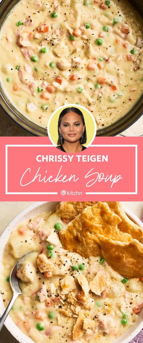 Pie Crust Crackers, Chrissy Teigen Recipes, Chicken Pot Pie Soup Recipe, Chicken Carrots, Best Chicken Pot Pie, Potato Chicken, Homemade Pie Crust, Chicken Pot Pie Soup, Pot Pie Soup