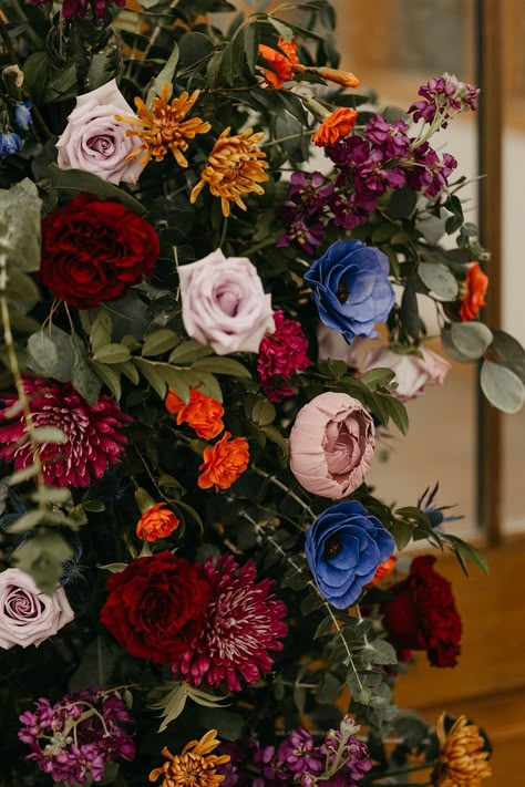 Joann + Ross: Vibrant Jewel-Toned Wedding — Nature's Design Floral | Luxury Wedding Flowers Fall Jewel Tone Flower Arrangements, Balloon Arch Jewel Tones, Jewel Tone Aisle Decor, Spring Jewel Tones, Groomsmen Jewel Tone, Jewel Tone Wedding Aisle, Autumn Jewel Tone Wedding, Modern Jewel Tone Wedding, Jewel Tone Wedding Flowers Centerpieces