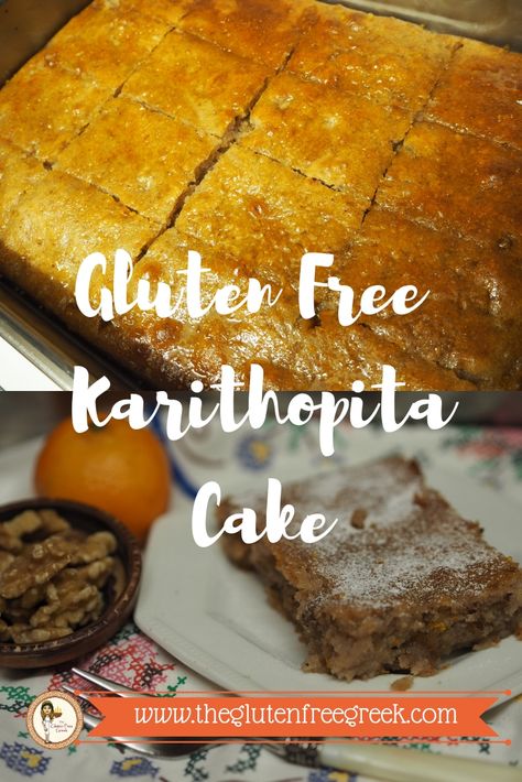 Gluten Free Greek Desserts, International Breakfast, Greek Recipes Dessert, Greek Recipe, Walnut Cake, Greek Desserts, La Food, Greek Dishes, Gluten Free Cakes