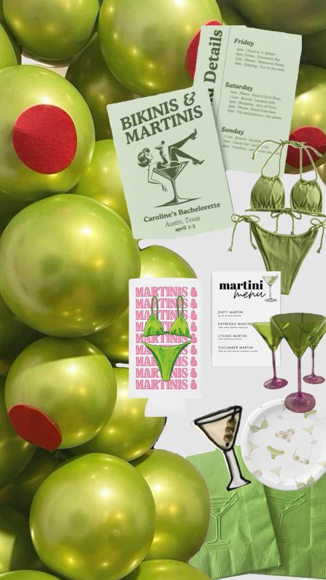 #martinis #martinisandbikinis #bikinis #green #martinitheme #themes #partythemes #bach #bacheloretteparty #bachelorettetheme #bachelorette #bridalshower #bridalshowertheme #birthday #birthdayparty Birthday Martini, Theme Bachelorette Party, Candied Citrus, Martini Party, 32 Birthday, Bday Party Theme, Bridal Bachelorette Party, Bachelorette Themes, 22nd Birthday