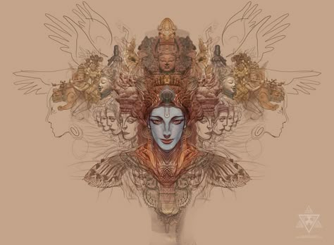 Krishna Sketch, Bappa Photo, Android Jones, Indian Illustration, Sanatan Dharma, Srila Prabhupada, Ganesh Art, Vedic Art, Krishna Ji