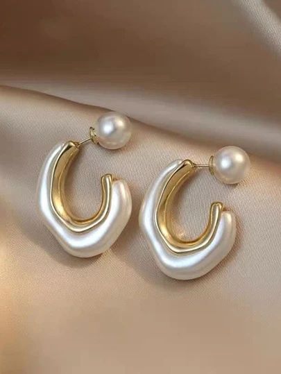 Circle Jewelry, Casual Earrings, Faux Pearl Earrings, Wedding Party Jewelry, Pearl Hoop Earrings, Accessories Jewelry Earrings, Girls Jewelry, Circle Earrings, Tragus