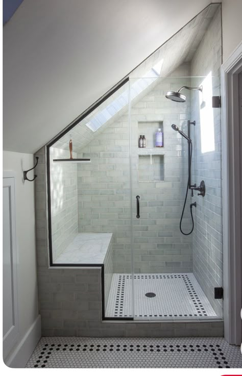 Sloped Ceiling Bathroom, Attic Bathrooms, Attic Bathroom Ideas, Small Attic Bathroom, تحت الدرج, Bathroom Under Stairs, Ceiling Bathroom, Attic Bedroom Designs, Bathroom Upstairs