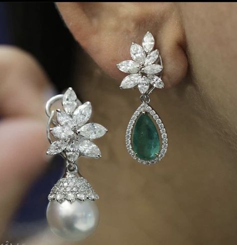 Expensive Earrings Diamonds, Detachable Earrings Diamond, Deepika Jewellery, Detachable Jewellery, Expensive Earrings, Unique Diamond Earrings, Ruby Earring, Pearl Earrings Designs, Real Diamond Earrings