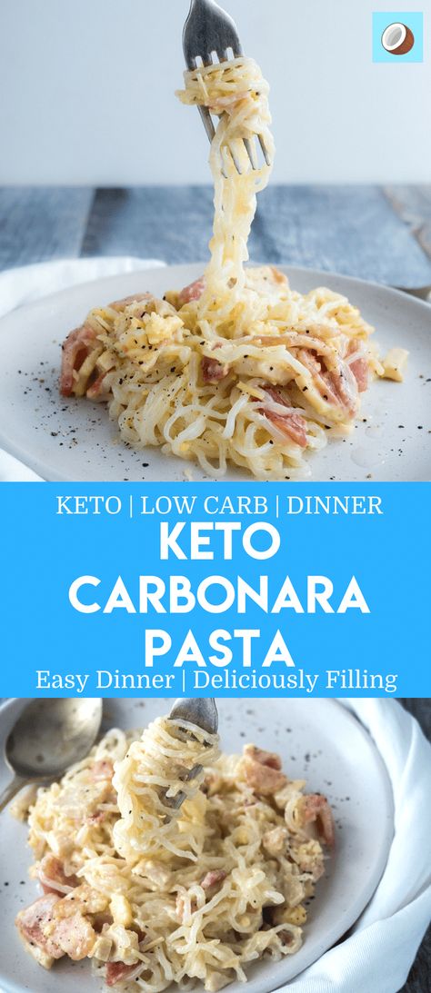 Carb Free Pasta, Keto Carbonara, Keto Pasta Recipe, Easy Family Dinner, Pasta Carbonara, Starting Keto Diet, Carbonara Pasta, Low Carb Diets, Italian Home