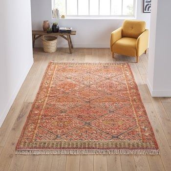 Tapis kilim jute et coton, Saliha LA REDOUTE INTERIEURS - Tapis Natural Textiles, Flat Woven Rug, Types Of Carpet, Non Slip Flooring, Design Del Prodotto, Jaco, Types Of Rugs, Flat Color, Orange Rugs