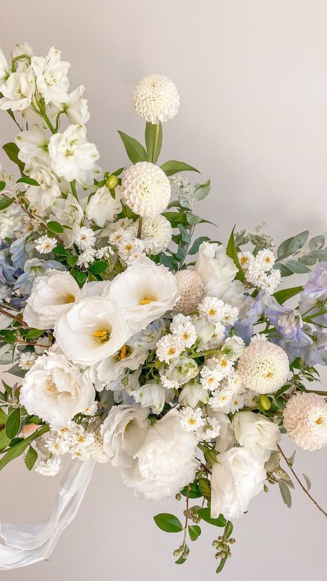 Formal Bridal Bouquet, Whimsical Florals Wedding, Timeless Wedding Florals, Soft Pastel Wedding, Blue And White Bouquet, Bouquet Styles, Alter Flowers, Green Wedding Flowers, 2025 Wedding