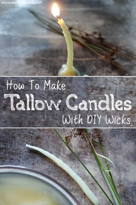 How To Make Tallow Candles, Tallow Candles Diy, Tallow Candles How To Make, Tallow Rendering, Make Tallow, Historical Crafts, Wax Crafts, Courting Candle, Tallow Candles