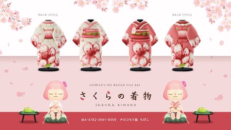 Acnh Sakura Clothes, Acnh Kimono Stand Designs, Uchiwa Fan Design Acnh, Acnh Japanese Outfits, Animal Crossing Nh Clothes, Anch Custom Designs Clothes, Acnh Japanese Clothes, Acnh Japanese Island Ideas, Acnh Hanbok