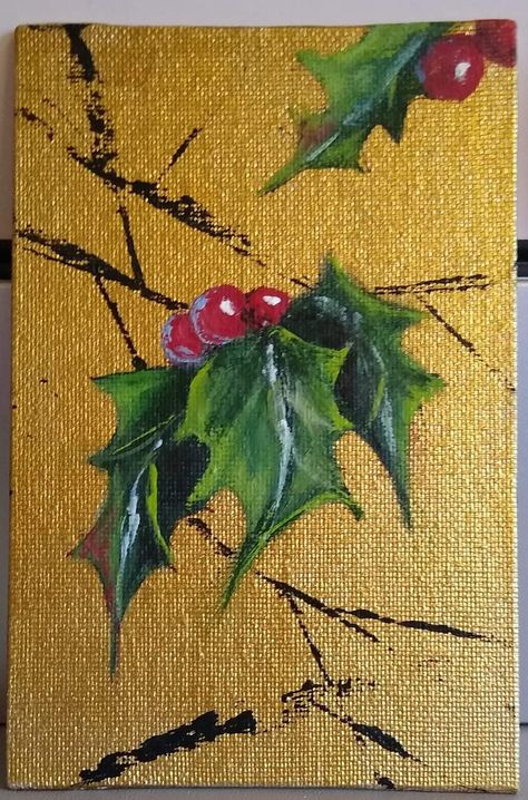 Christmas Paintings Abstract, Christmas Paintings Easy Simple, Watercolor Landscape Tutorial, Winter Scene Paintings, Watercolour Prints, Cactus Paintings, Handpainted Christmas Ornaments, Dollar Tree Christmas Decor, Christmas Paintings On Canvas