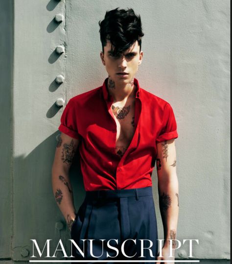 teddy boy Androgynous Fashion, Boy Hairstyles, Red Shirt, Mens Street Style, Haircuts For Men, Fashion Sense, High Waisted Pants, Boy Fashion, Boy Outfits