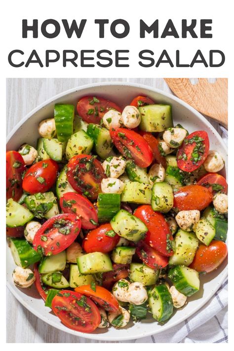 Mozerella Salad Recipes, Tomato Cucumber Fresh Mozzarella Salad, Mozzarella Salad Tomato, Mediterranean Caprese Salad, Cucumber Salad Mozzarella, Tomato Cucumber Mozzarella, Tomato Cucumber And Mozzarella Salad, Caprice Salad Recipe, Fresh Basil Salad Recipes