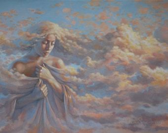 Eostre Goddess, Dawn Goddess, Autumn Sky, Visionary Art, In The Clouds, Paper Print, Frame Shop, The Clouds, Instagram Foto