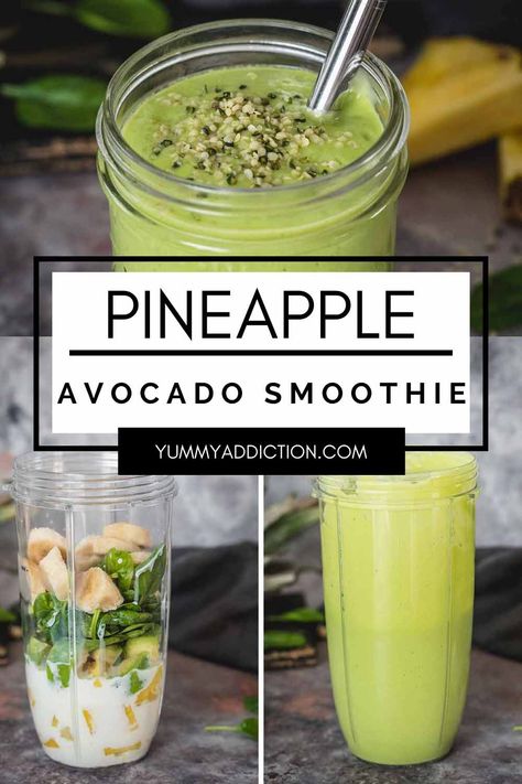 Pineapple Breakfast, Smoothie With Banana, Smoothie Pineapple, Non Dairy Milk, Spinach Smoothie, Breakfast Healthy, Avocado Smoothie, Pineapple Smoothie, Easy Smoothies