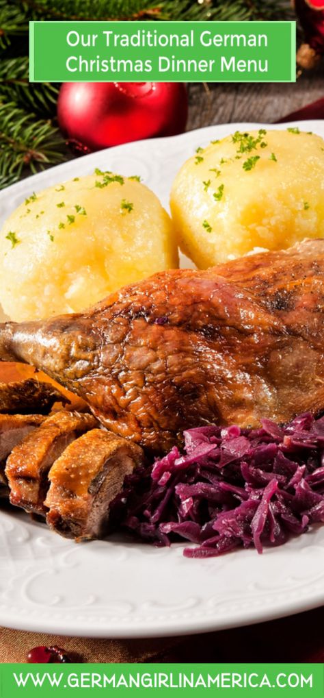 Our Traditional German Christmas Dinner Menu | A German Girl in America German Christmas Dinner, German Side Dishes, Traditional German Christmas, Easy German Recipes, German Christmas Traditions, German Christmas Food, Traditional German Food, Traditional Christmas Dinner, German Food Authentic