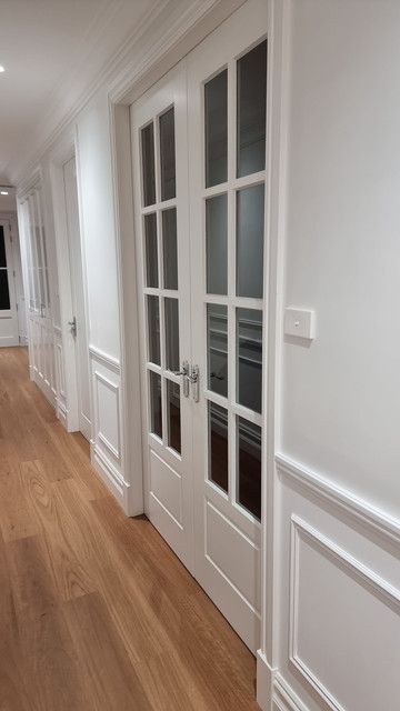 What is your experience - are French doors OK at keeping noise out? - DB-UK Basement Bedroom French Doors, Office French Doors, French Doors Inside, Bedroom French Doors, Solid French Doors, Cavity Sliding Doors, White French Doors, French Doors Bedroom, Internal Double Doors