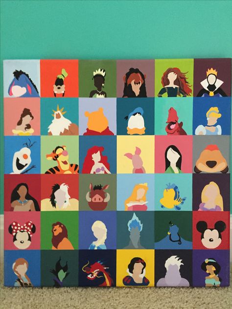 Painting Disney Character Canvas Canvases Eeyore, Goofy, Tiana, Scar, Merida, Evil Queen, Belle, King Triton, Winnie the Pooh, Donald Duck, Sebastian, Cinderella, Olaf, Tigger, Ariel, Piglet, Mulan, Timon, Pocahontas, Cruella de Vil, Pumba,  Aurora Sleeping Beauty, Flounder, Rapunzel, Minnie Mouse, Simba, Elsa, Hades, Genie, Mickey Mouse, Anna, Maleficent, Mushu, Snow White, Ursula, Jasmine Disney Canvas Paintings, Disney Canvas Art, Disney Canvas, Disney Paintings, Wallpaper Disney, Cute Canvas Paintings, Canvas Drawings, Cute Canvas, Small Canvas Art