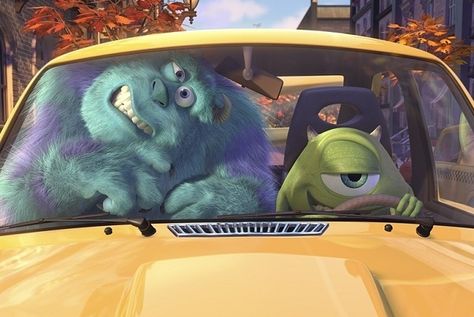 The short film Mike's New Car , was originally supposed to be a scene in the film. Disney Amor, Disney Duos, Pixar Shorts, Mike And Sully, Nine Movie, Disney Monsters, Monster University, Pixar Movies, Monsters Inc