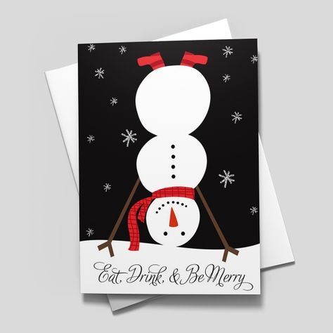 Crazy, Merry Snowman Funny / Humorous by CardsDirect Snowman Card Ideas, Xmas Cards Handmade Kids, Funny Diy Christmas Cards, Snowman Cards Handmade, Simple Christmas Cards Handmade, Snowman Funny, Snowmen Cards, Diy Watercolor Cards, Cricut Patterns