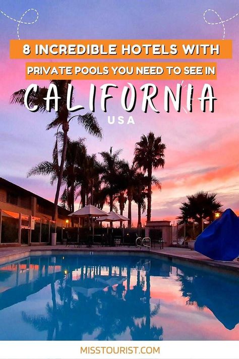 This comprehensive guide to the best California hotels with a private pool is sure to help you find your ideal accommodation within your budget. California Resorts, Travel Bucket List Usa, Beverly Hills Hotel, Central America Travel, American Travel, Plunge Pool, Usa Travel Destinations, Travel South, South America Travel