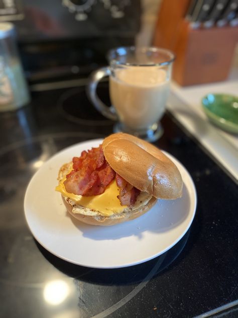 Bacon Egg and Cheese Bagel Sandwich – Hot Mess Kitchen Bacon Egg And Cheese Bagel, Cheese Bagel Sandwich, Mess Kitchen, Egg And Cheese Bagel, Cheese Bagels, Me And My Husband, Breakfast Meals, Bacon Egg And Cheese, Bagel Sandwich