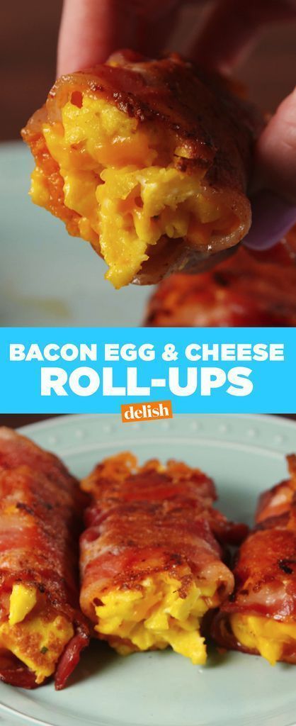 Bacon Egg and Cheese Roll-UpsDelish Bacon Egg Cheese, Quick Keto Breakfast, Breakfast Bacon, Desayuno Keto, Cheese Roll, Desserts Keto, Bacon Egg And Cheese, Egg Cheese, Egg And Cheese